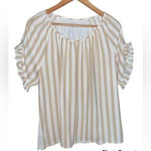 LOFT stripped blouse size Large